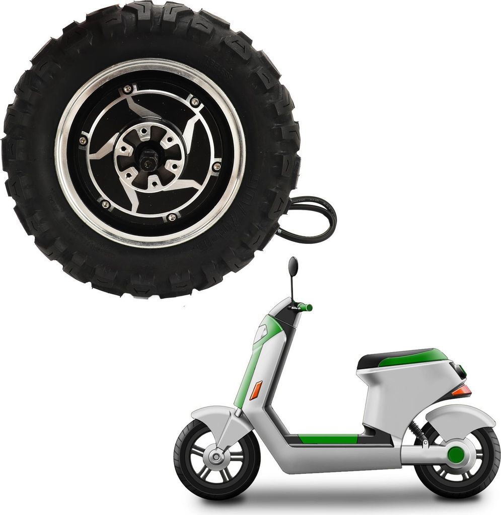 Elektrischer Fahrradnabenmotor 10 Zoll 800 bis 2200 W bürstenlos für Motorradroller 48 oder 72 V