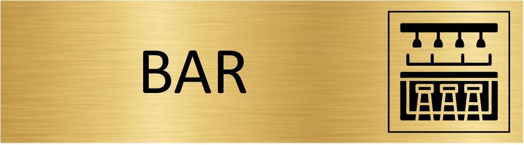 CombiCraft Aluminium Türschild Gold Bar 165x45mm mit 3M-Tape