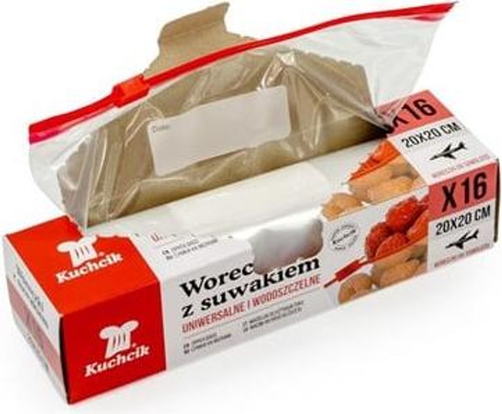 Woreczki z suwakiem do żywności Kuchcik 200x200mm, 16 sztuk Zdjęcie produktu 