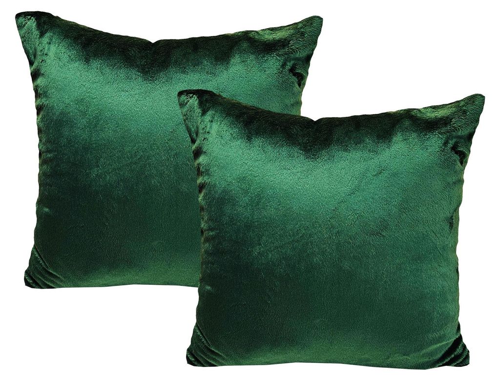 JACK 2er Set Teddy Flausch Kissen Dekokissen flauschig kuschlig weich, Farbe:Grün, Größe:45 x 45 cm