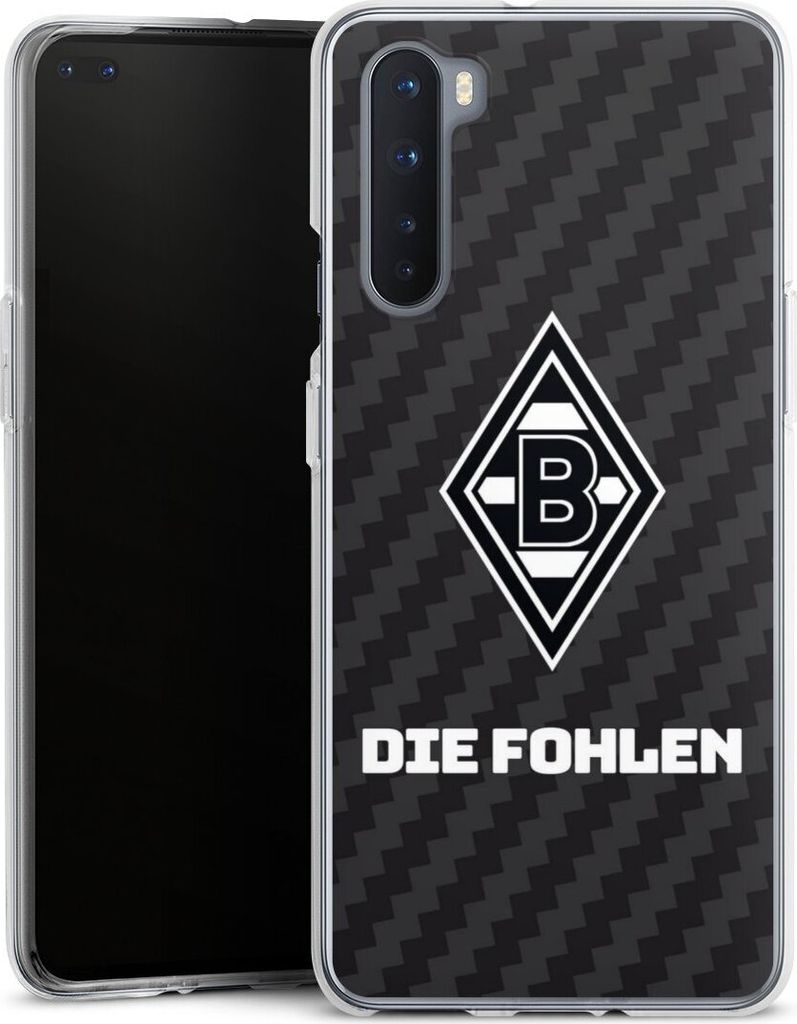 DeinDesign Handyhülle für OnePlus Nord Silikon Hülle Case Smartphone Schutzhülle Borussia Mönchengladbach Carbon Gladbach