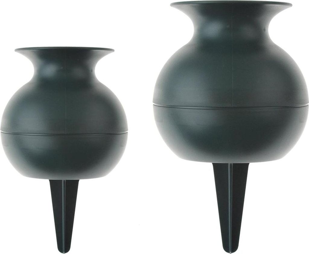 Steckvasen Grab Friedhof Deko Grün22 & 27 cm