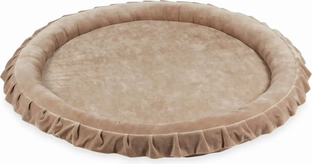Coussinet 120cm velours beige foncé : fini le sol dur pour les petits