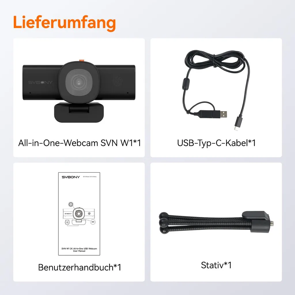 Webcam SVBONY SVN W1 2K 30fps avec Réduction de Bruit IA pour PC - 9