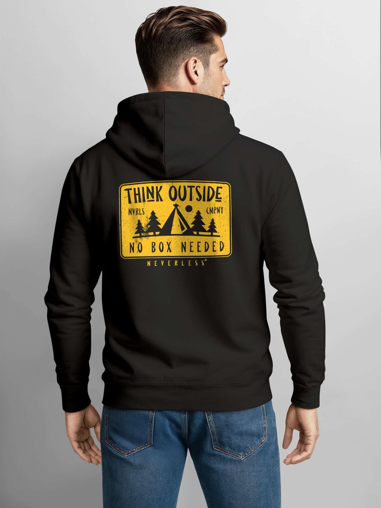 Herren Sweatjacke Backprint Think Outside Zipjacke Statement Zip-Hoodie Männer Fashion Streetstyle Neverless