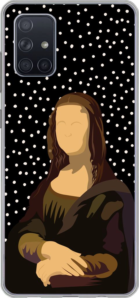 MuchoWow Handyhülle Schutzhülle Hülle für Telefoonhoesje Samsung Galaxy A51 5G Leonardo da Vinci - Alte Meister - Dots - Schwarz Silikon Soft...