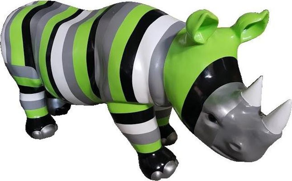 Abstrakte Nashorn-Figur aus Kunststoff in natürlichem Farbton