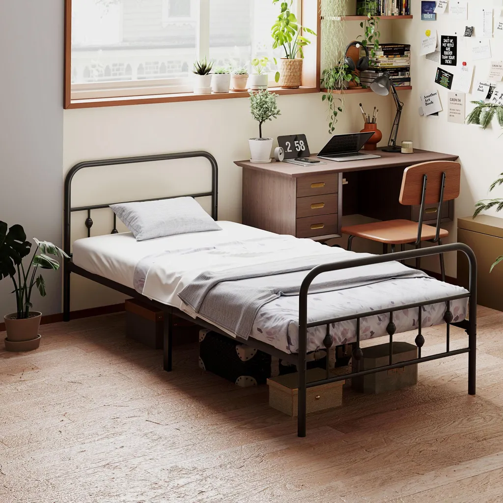 Lit d'appoint chambre d'amis pliable 90x200 cm : Solution de couchage - 2