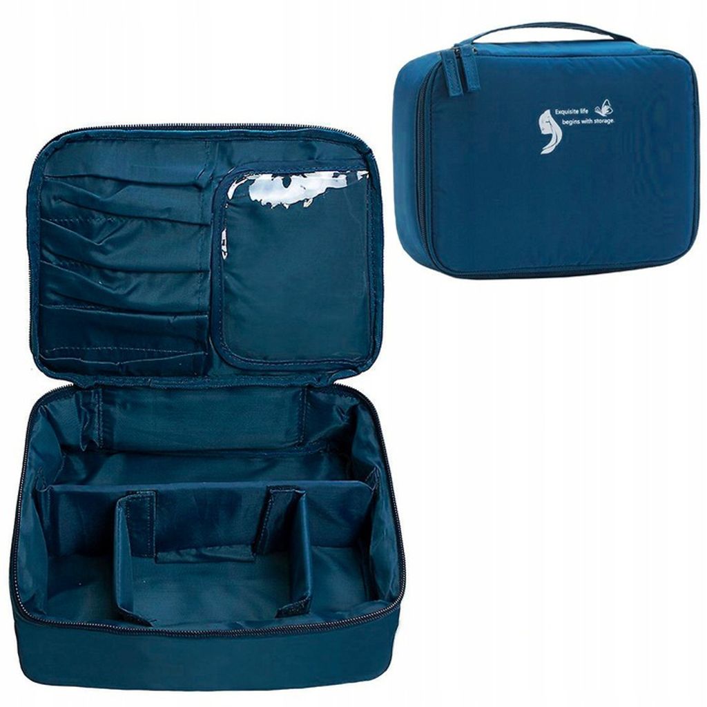 PVJSNN Transparente Make-up-Tasche, Doppellagig, Wasserdicht – Mit Pinselfach & Tragegriff