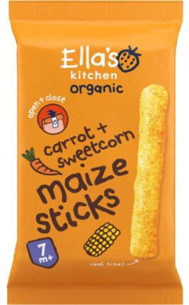 Ella'S Kitchen Maize Sticks Carrot Sweetcorn 7+ Maanden  Productafbeelding 