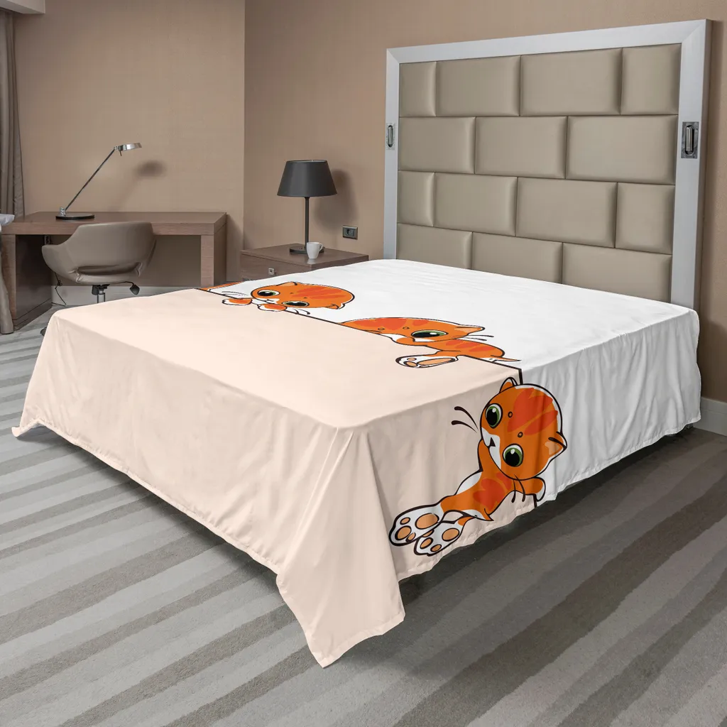 Drap de lit doux et confortable motif artistique chatons 260 x 228 cm