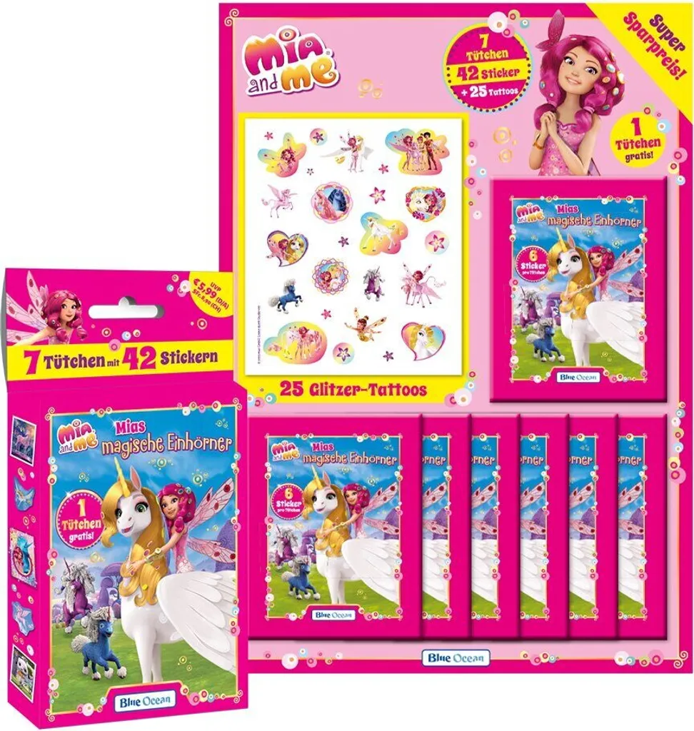 Mia and Me Serie 8 Stickers: Multipack + Blister Magici Unicorni