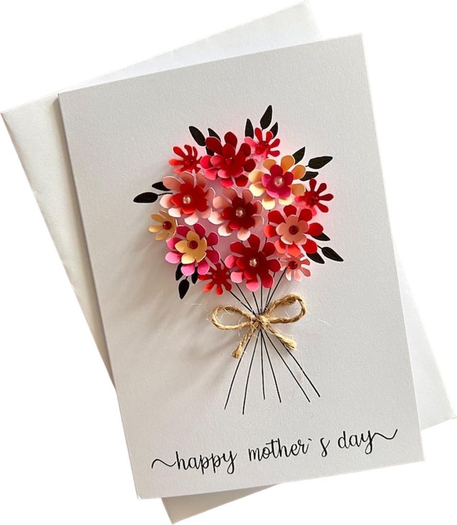 3D-Pop-Up-Karte zum Muttertag, künstliche Blumen, Grußkarte mit Umschlag und Einlage für Mama, Oma, Ehefrau, Tochter