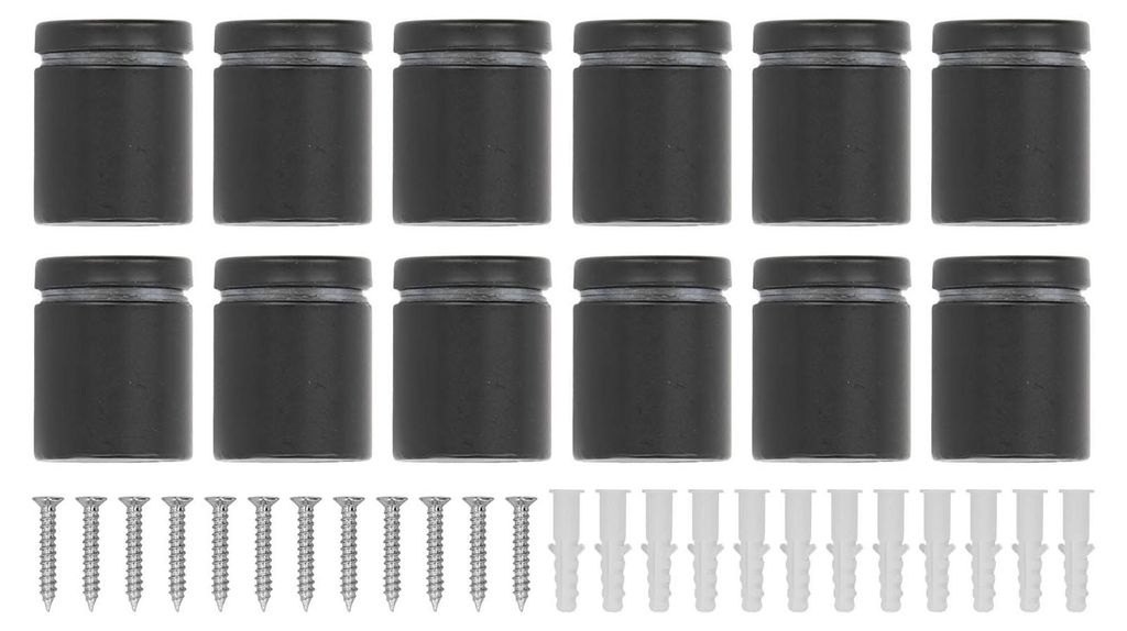 12PCS Werbung Nagel Edelstahl Stabile Polierte Oberfläche Matt Schwarz Abstandsschrauben für Galerie
