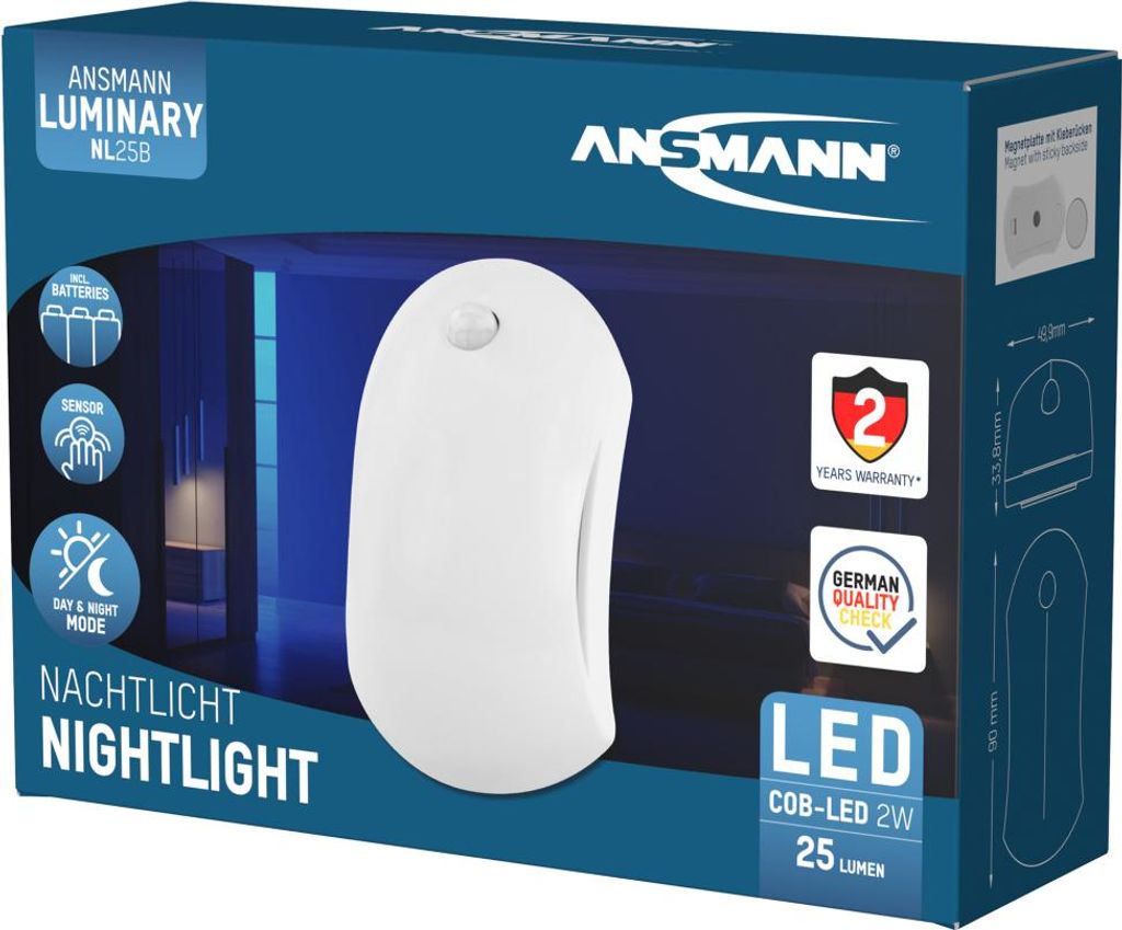 ANSMANN LED Nachtlicht mit Dämmerungssensor & Produktbild 