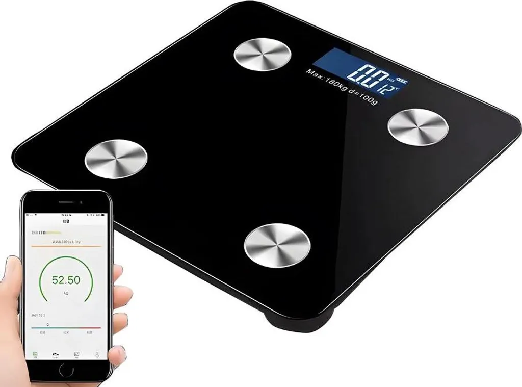 Bilancia Smart Bluetooth wagPRO-B5 | Misura Grasso e BMI | 180kg Vetro