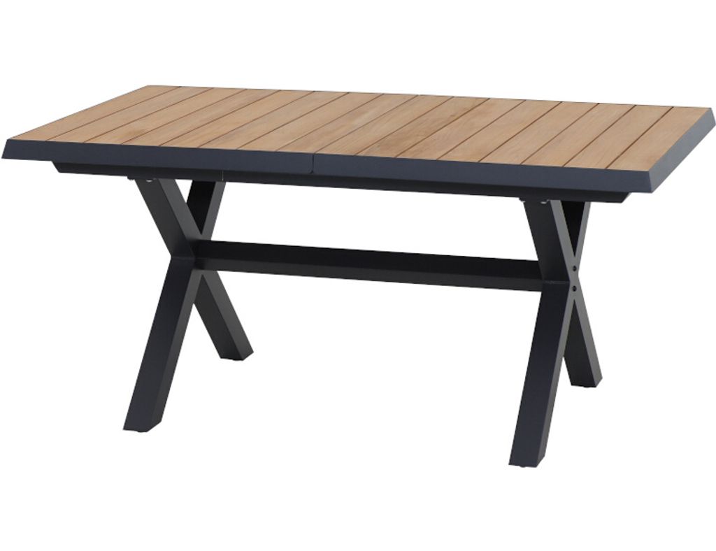 Siena Garden Sincro Dining Tisch, ausziehbar 160/200 x 100 cm - Aluminium (matt anthrazit)Teak