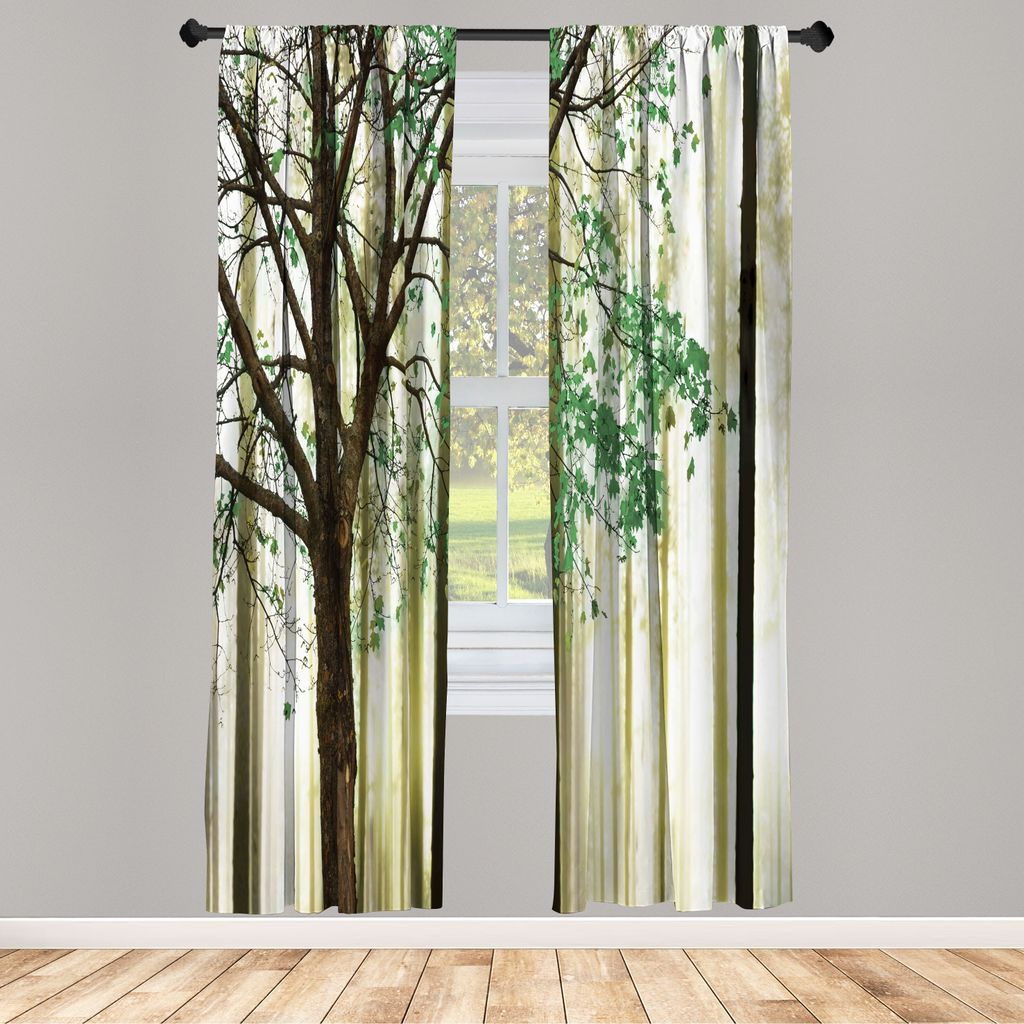 ABAKUHAUS Herbst Vorhänge 2 Panel Set für Wohnzimmer Schlafzimmer Dekor, Bild Von Einem Einsamen Baum Blättern Auf Einem Abstrakten Hintergrund ...