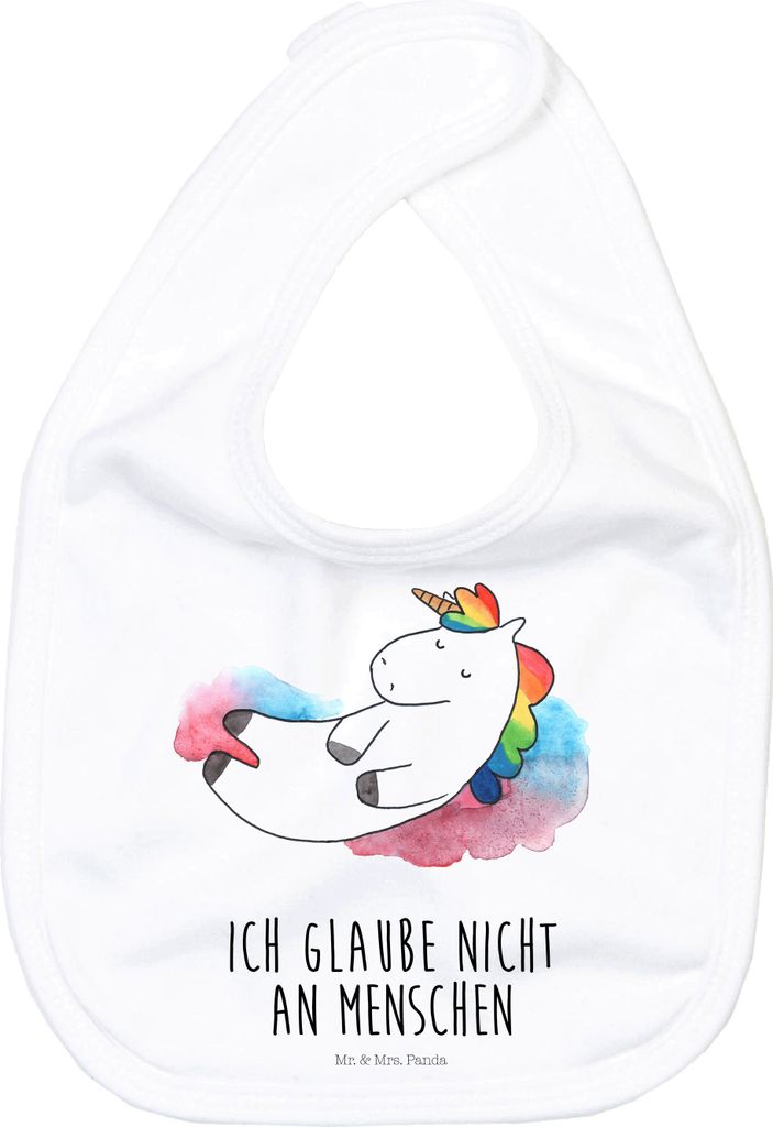 Mr. & Mrs. Panda Lätzchen Einhorn Wolke 7 - Weiß - Geschenk, Unicorn, Glaube, Schlabberlatz, Schlabberlätzchen, Verliebt, Sabberlätzchen, Sabbe...
