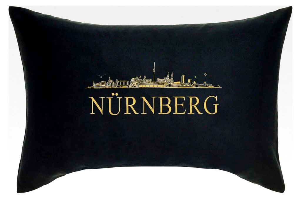 Kissen mit Füllung & Motiv Stadt/City Deutschland Geschenk Souvenir Wohnzimmer Dekokissen Bayern Zierkissen Skyline Sofakissen groß Polsterüberz...