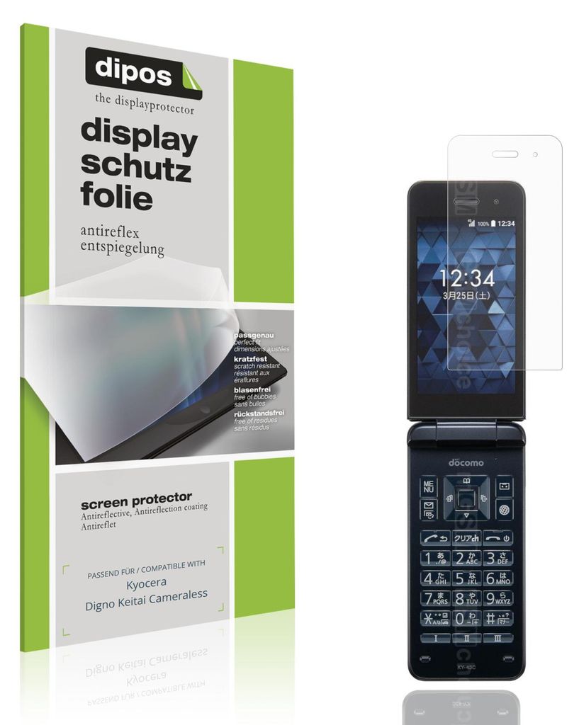 4x Schutzfolie für Kyocera Digno Keitai Cameraless matt Displayschutzfolie Folie Display Schutz dipos