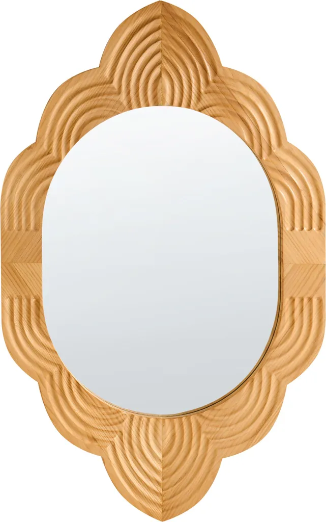 Miroir de Couloir en Bois Clair pour Entrée et Salon Design Beliani 100cm