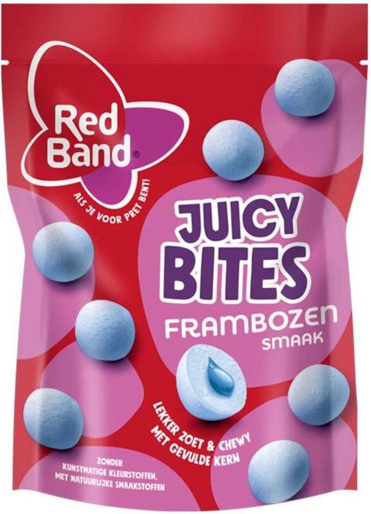 Red Band Juicy Bites Frambozen 145g Produktbild 