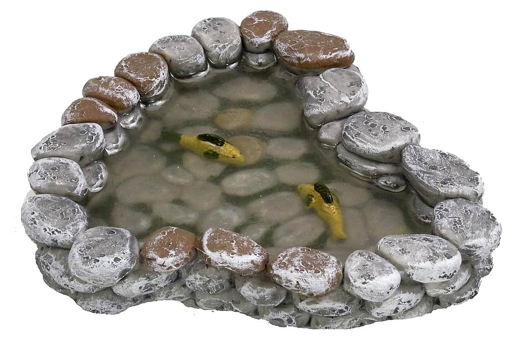 Krippenzubehör Gartenteich mit Fischen ca. 12x13cm (44635283327)