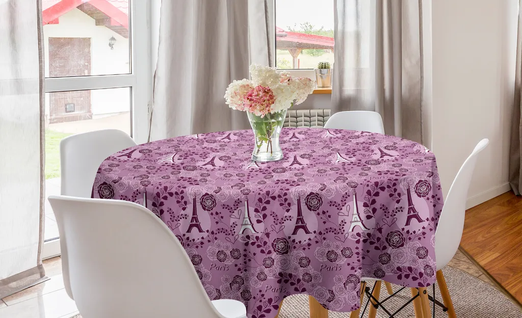 Abakuhaus Tovaglia Rotonda 150 cm Antimacchia Paris Love Fucsia