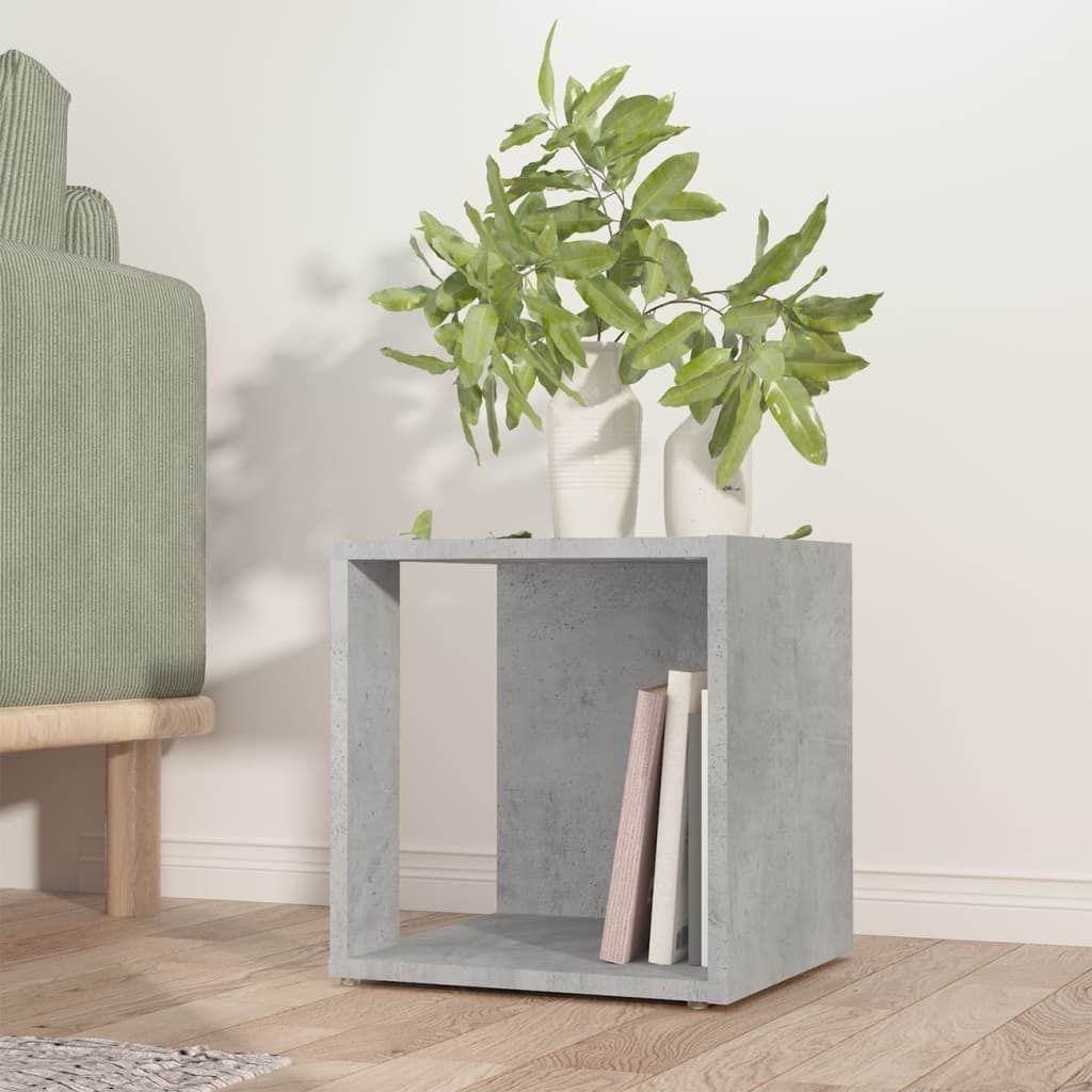 The Living Store Beistelltisch Betongrau 33x33x34,5 cm Holzwerkstoff