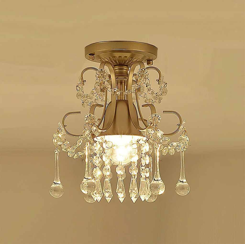 Kronleuchter, Kristalldeckenleuchten, goldene LED Deckenleuchten, geeignet für Flure, Esszimmer, Schlafzimmer (mit Glühbirnen)