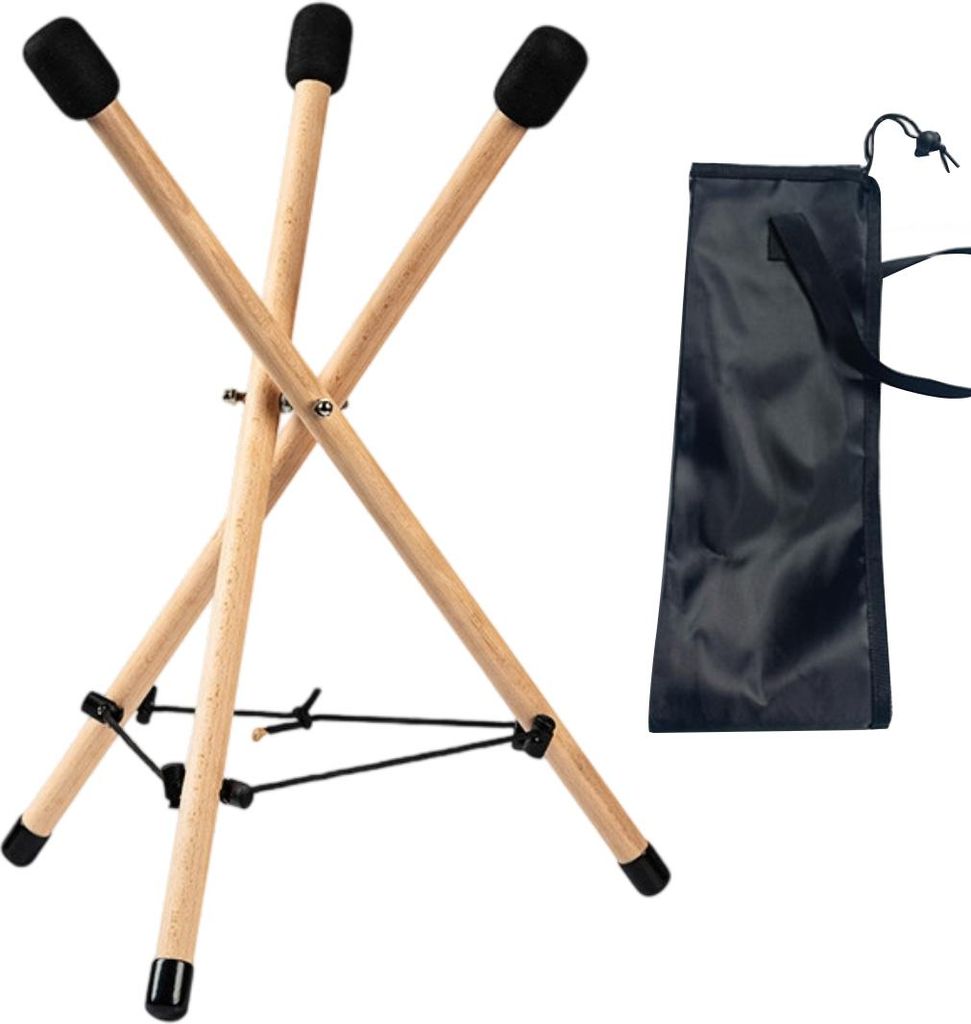Portable tripod floor display stand, wooden display stand, drum stick stand hand drum stand, steel drum adult musical instrument wooden tongue drum...