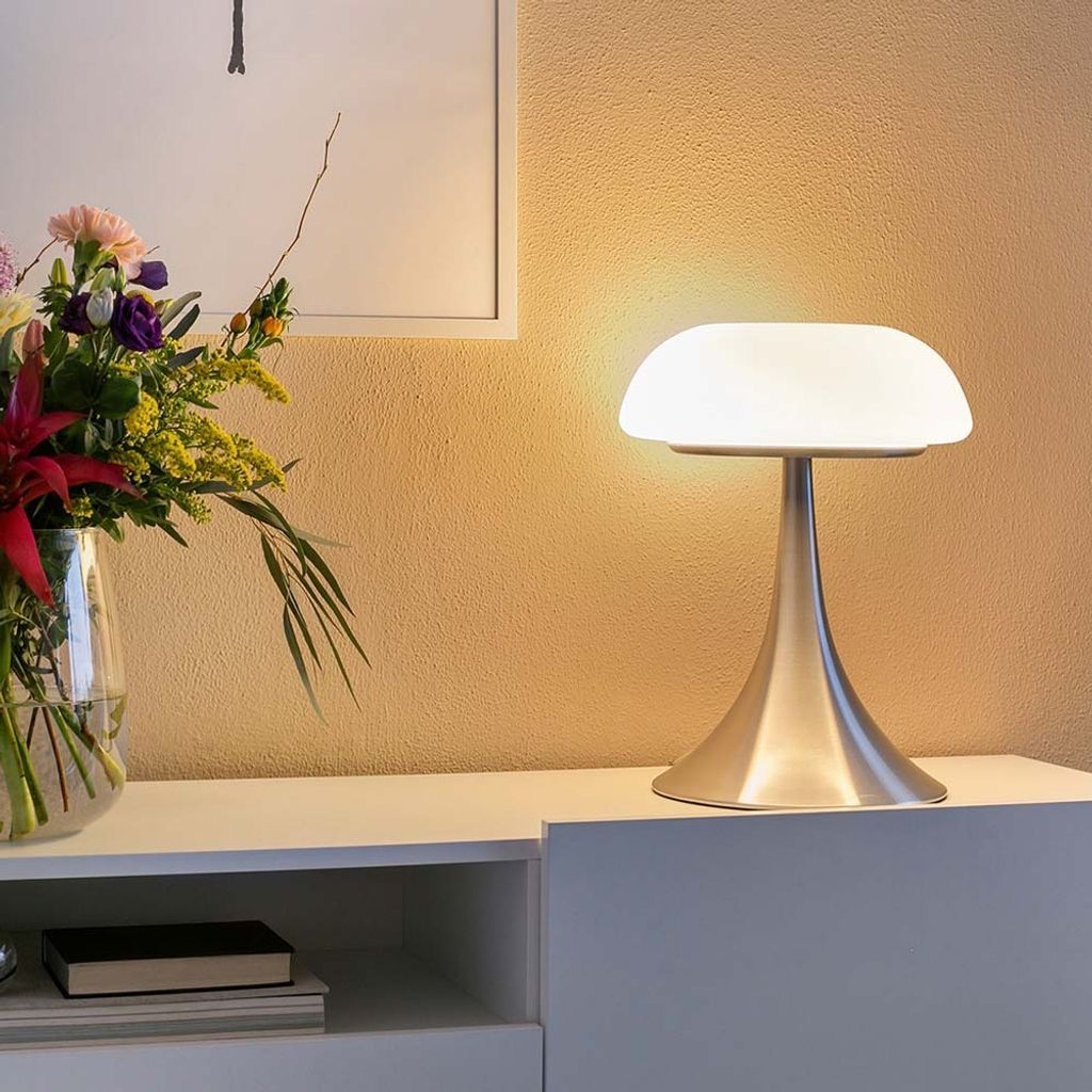 Steinhauer - tischlampe - Ancilla - stahl - glas metall - Ø 30cm - E14 - 5557ST