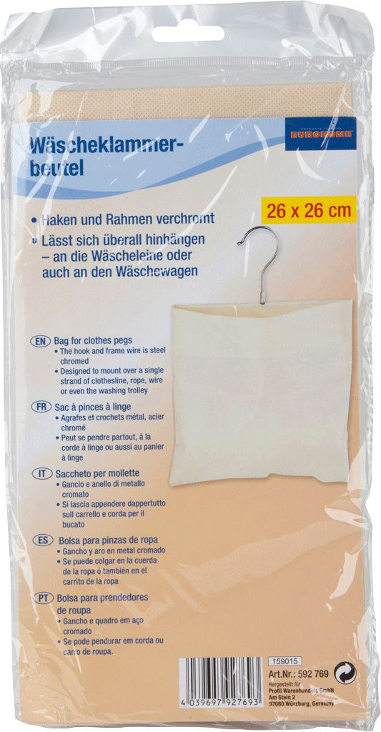 Wäscheklammerbeutel aus Leinen EUROHOME® Produktbild 