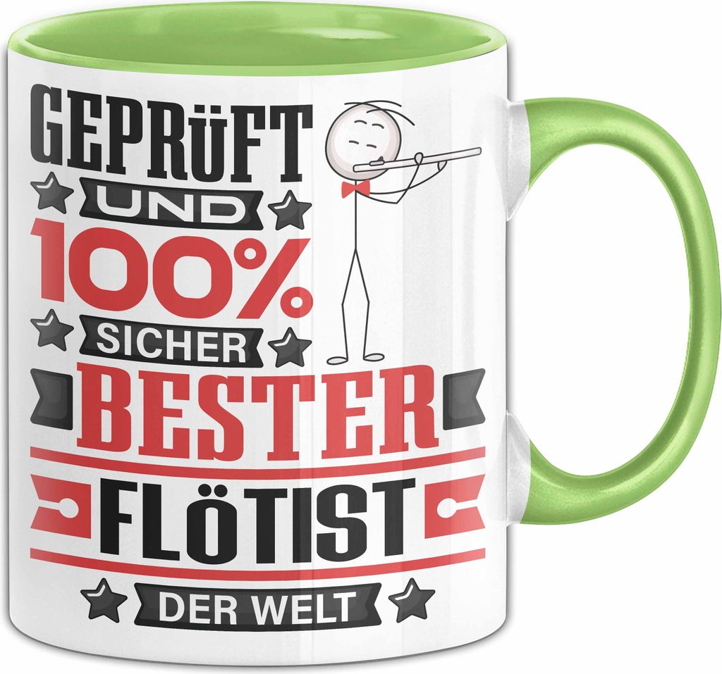Flötist Geschenk Lustiger Spruch für Flötist Geschenkidee Bester Flötist Der Welt (Grün)