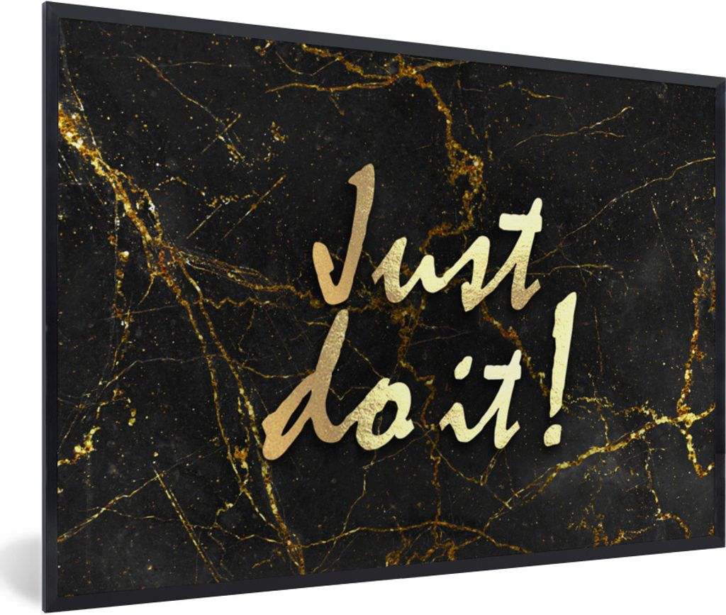 MuchoWow Gerahmtes Poster Zitat - Motivation - Marmor 30x20 cm - Poster mit Schwarzem Bilderrahmen Wandposter Rahmen Foto Bilder - Kunstdruck - B...