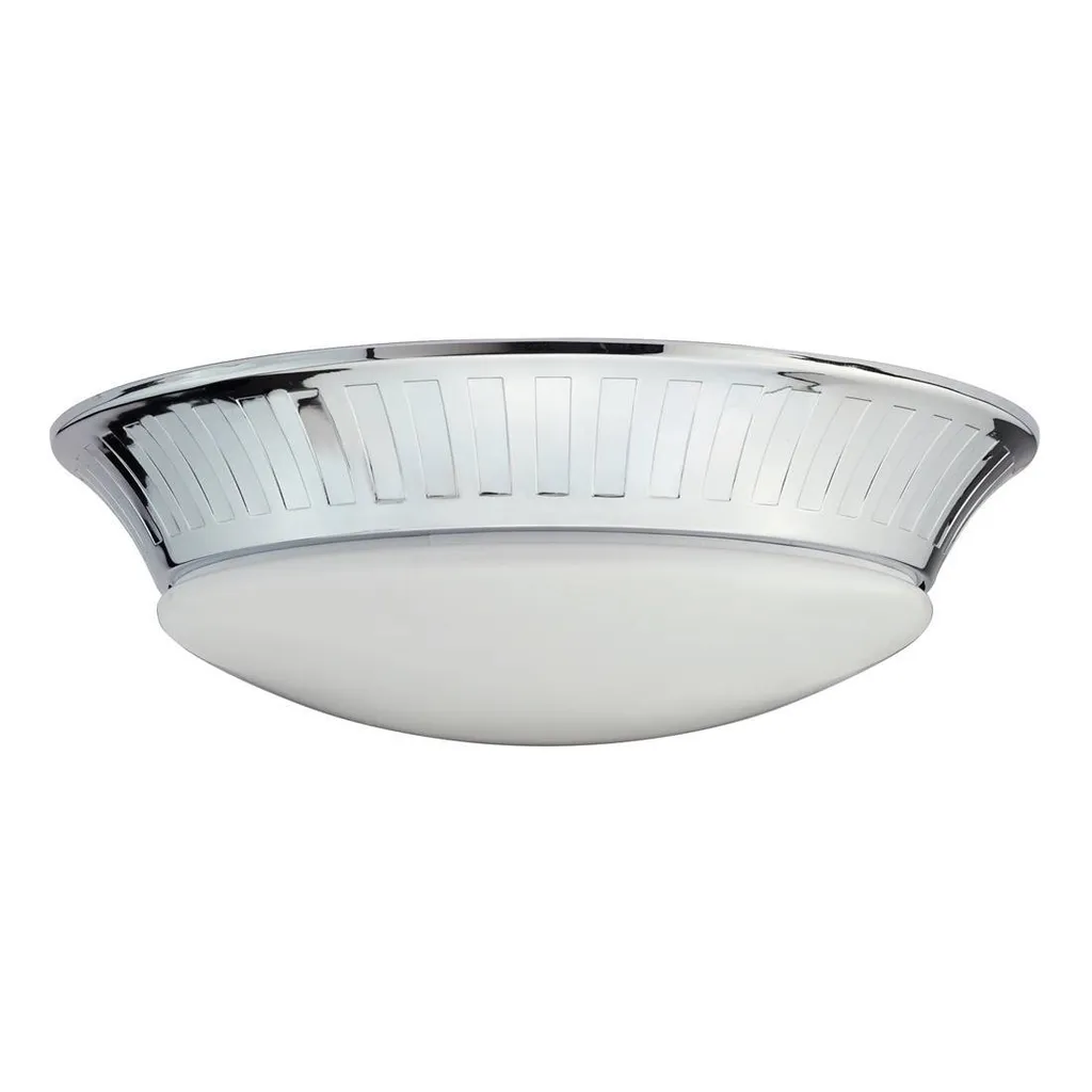 Luminaire de plafond IP44 Whitby rond en métal chromé Elstead 39cm