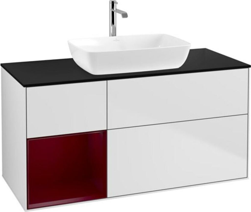 V&B Waschtischunterschrank Finion 120cm, Pl b m, Reg Peo m Lac, wh. m Lac