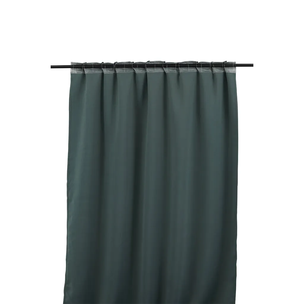 Rideau texturé Evelyn bleu vert de dimension 240x135 cm au tombé fluide