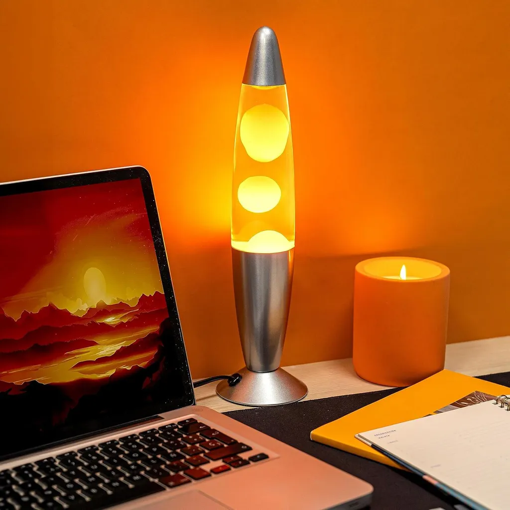 Lampe à Lave Orange Décorative - Idée Cadeau Originale pour la Maison