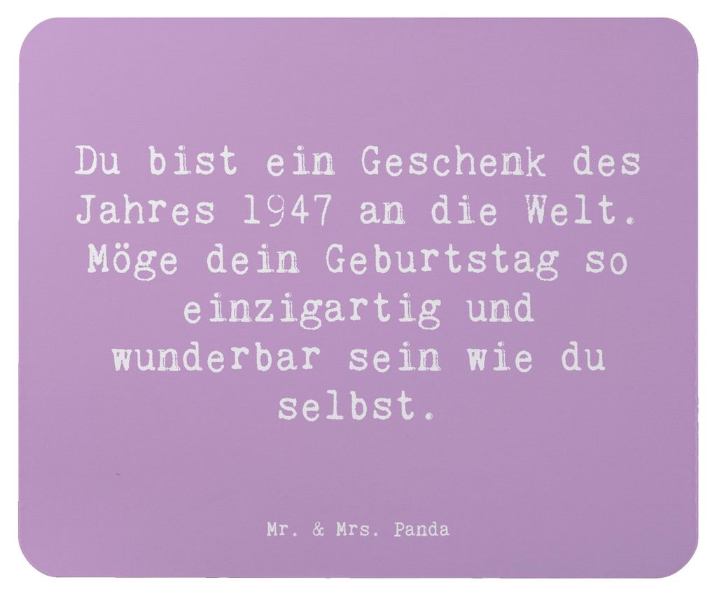 Mr. & Mrs. Panda Mouse Pad Spruch 1947 Geburtstag - Lavendeltraum - Geschenk, Geburtsjahr, Mousepad, Jubiläum, Happy Birthday, Feier, Mauspad, mou...