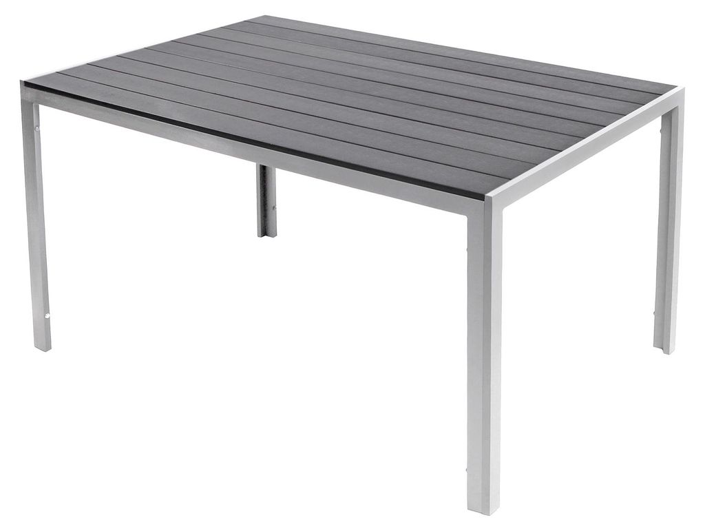 XL Non-Wood Gartentisch Aluminium Silber / grau 180x90cm Produktbild 
