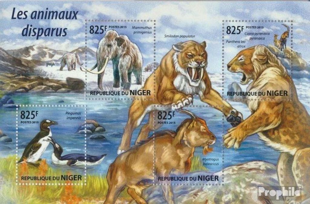 Briefmarken Niger 2015 Mi 3460-3463 Kleinbogen (kompl. Produktbild 