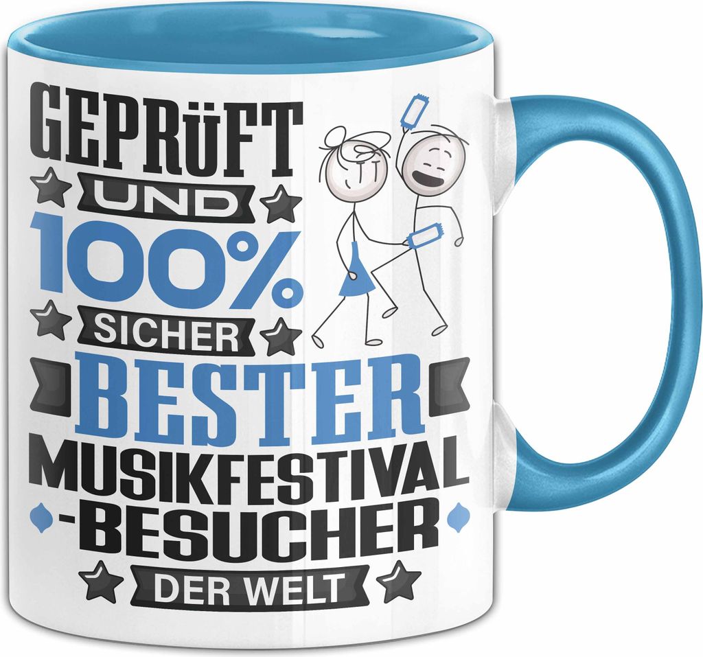 Musikfestival-Besucher Geschenk Lustiger Spruch für Musikfestival-Besucher Geschenkidee Bester Musikfestival-Besucher Der Welt (Blau)