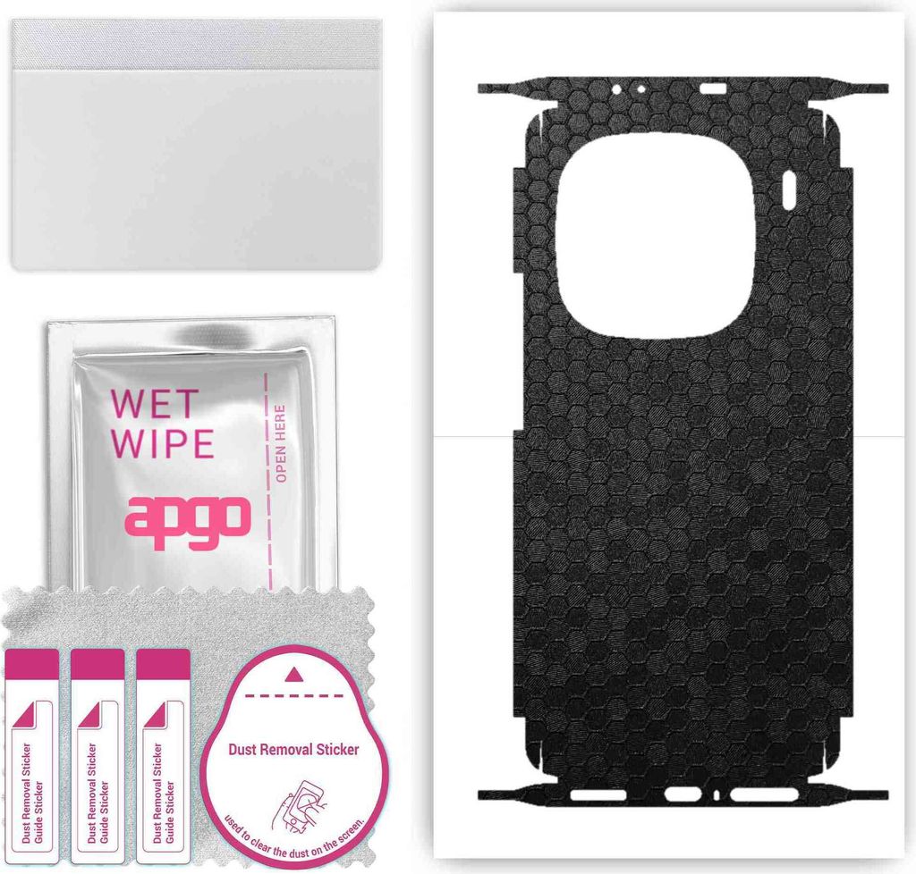 apgo Rückseite + Seiten Schutzfolie, Skin, kompatibel mit Vivo iQOO 12 Pro, Hinten Displayschutzfolie aus Vinylfolie, kratzfest, einfache Montage ...