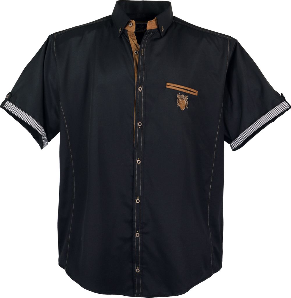Lavecchia Herren Kurzarmhemd 1128 (Dark-Black, 7XL)