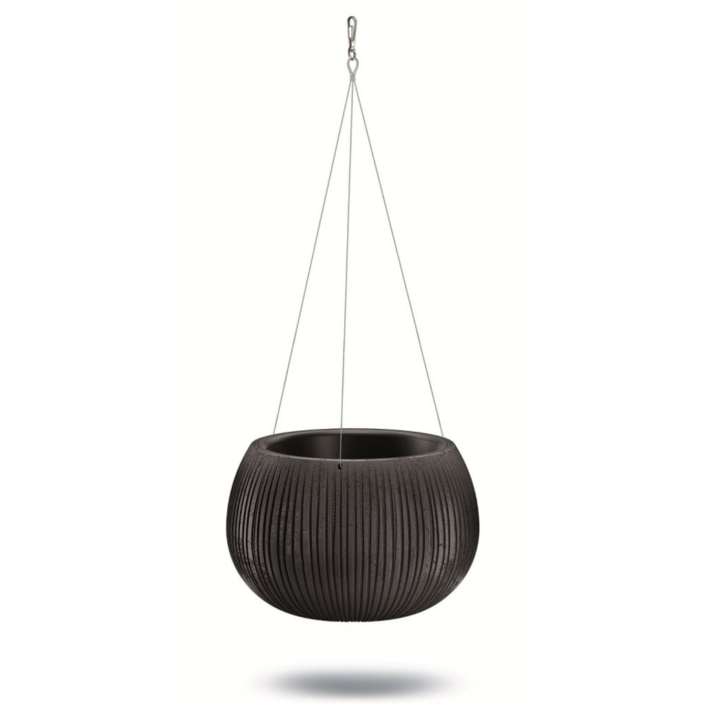Závesný kvetináč s vložkou Beton Bowl DKB240WS čierny betón Obrázok produktu 