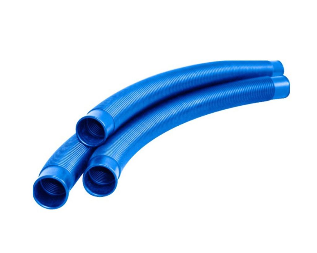 Blauer flexibler Saugschlauch NW 38 mm mit Muffen für Pool-Reinigung, 3 m