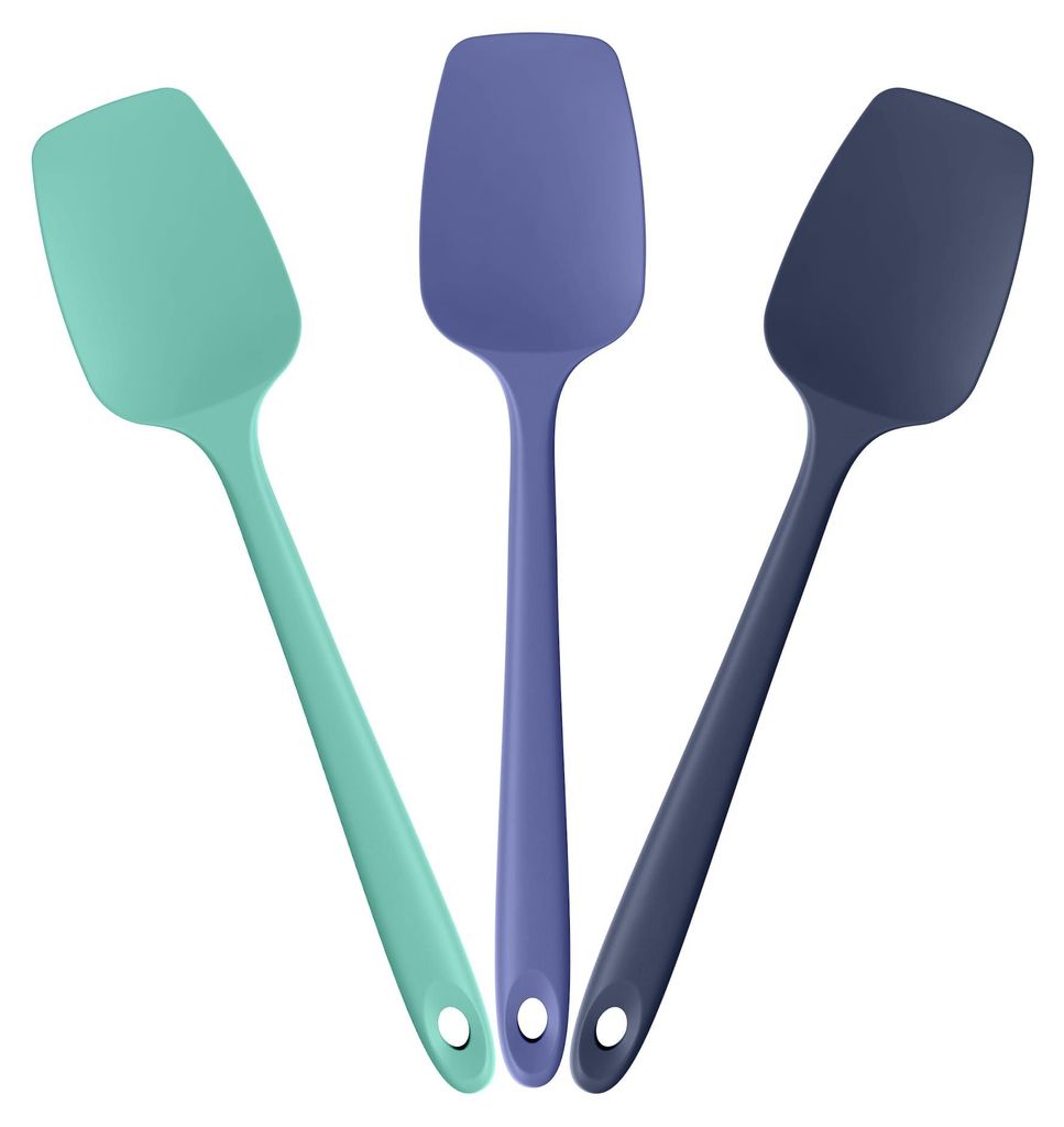 3-teiliges Silikonlöffel-/Spatelset, hitzebeständig bis 315 °C, flexibel, lebensmittelecht, nahtlos, Antihaftbeschichtung, mehrfarbig.