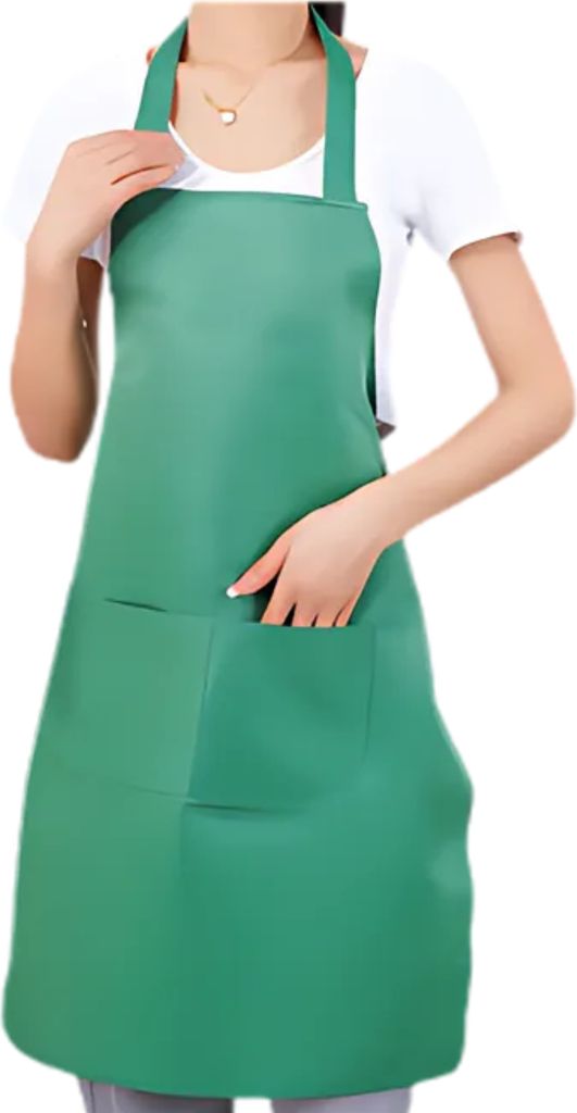 Grembiule da cucina verde con tasche - Ideale per la casa e Immagine del prodotto 